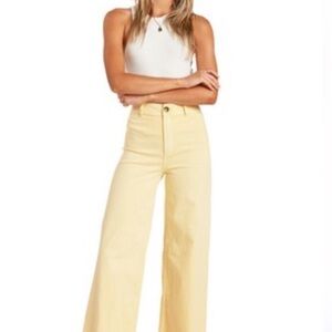 Billabong Women's Yellow Wide-Leg Jeans